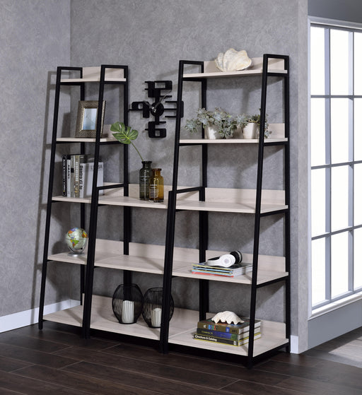 Wendral Natural & Black Bookshelf (5-Tier, 16"L) - Inland Furniture (San Bernardino, CA)