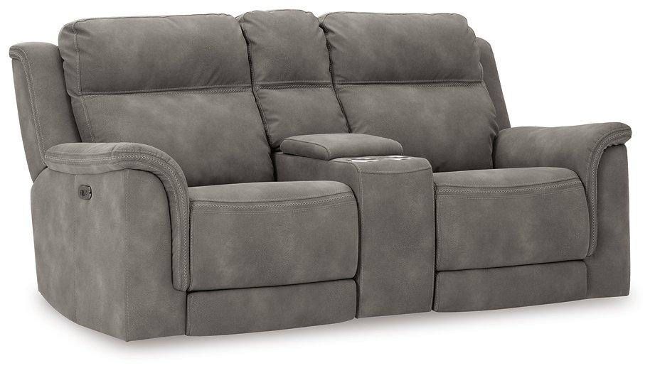 Next-Gen DuraPella Power Reclining Loveseat with Console - Inland Furniture (San Bernardino, CA)