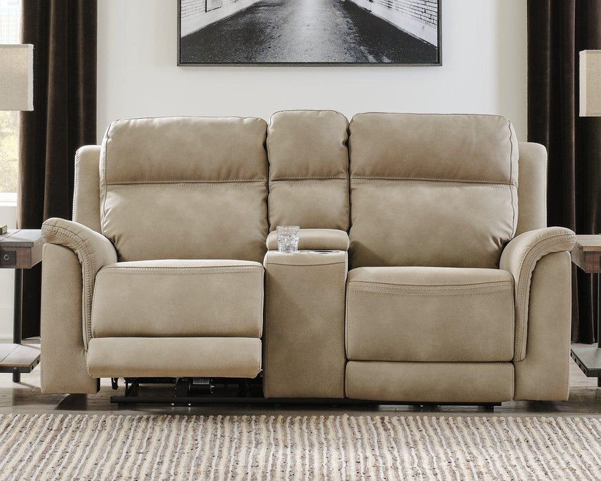Next-Gen DuraPella Power Reclining Loveseat with Console - Inland Furniture (San Bernardino, CA)