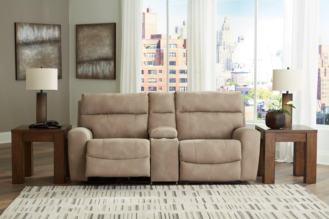 Next-Gen DuraPella Power Reclining Sectional Loveseat with Console - Inland Furniture (San Bernardino, CA)