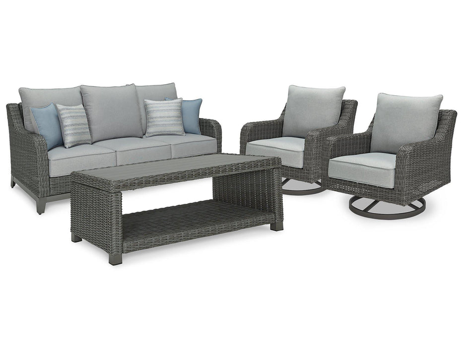 Elite Park Outdoor Sofa, Lounge Chairs and Cocktail Table - Inland Furniture (San Bernardino, CA)