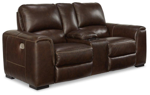 Alessandro Power Reclining Loveseat with Console - Inland Furniture (San Bernardino, CA)