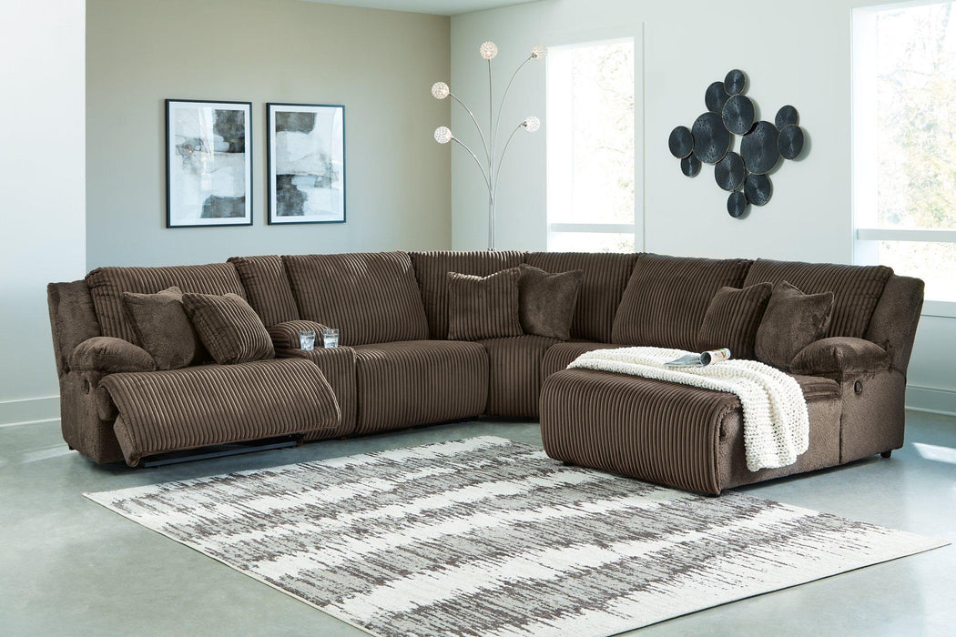 Top Tier Reclining Sectional with Chaise - Inland Furniture (San Bernardino, CA)