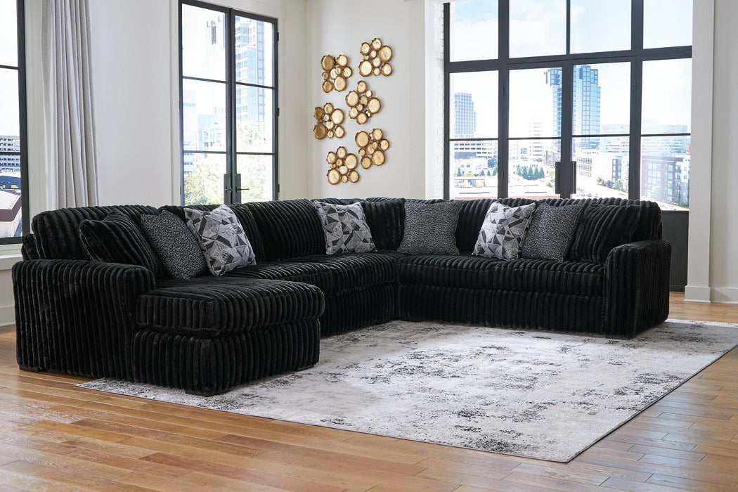 Midnight-Madness Sectional with Chaise - Inland Furniture (San Bernardino, CA)