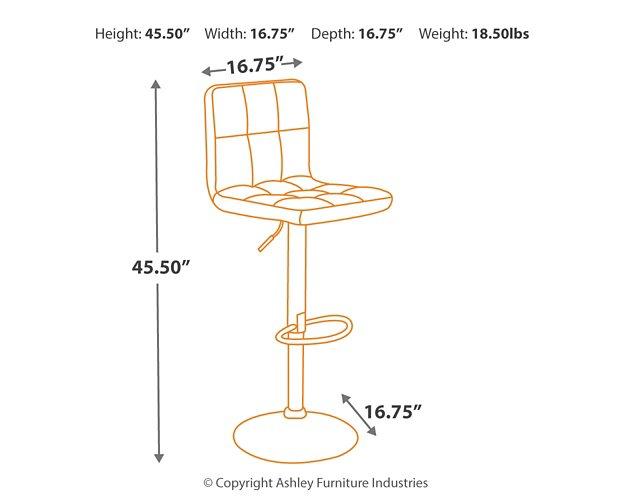 Bellatier Adjustable Height Bar Stool - Inland Furniture (San Bernardino, CA)