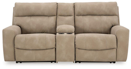 Next-Gen DuraPella Power Reclining Sectional Loveseat with Console - Inland Furniture (San Bernardino, CA)