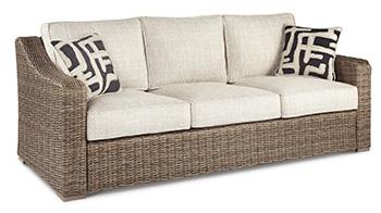 Beachcroft Outdoor Sofa, Lounge Chairs and Fire Pit - Inland Furniture (San Bernardino, CA)