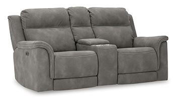 Next-Gen DuraPella Power Reclining Loveseat with Console - Inland Furniture (San Bernardino, CA)