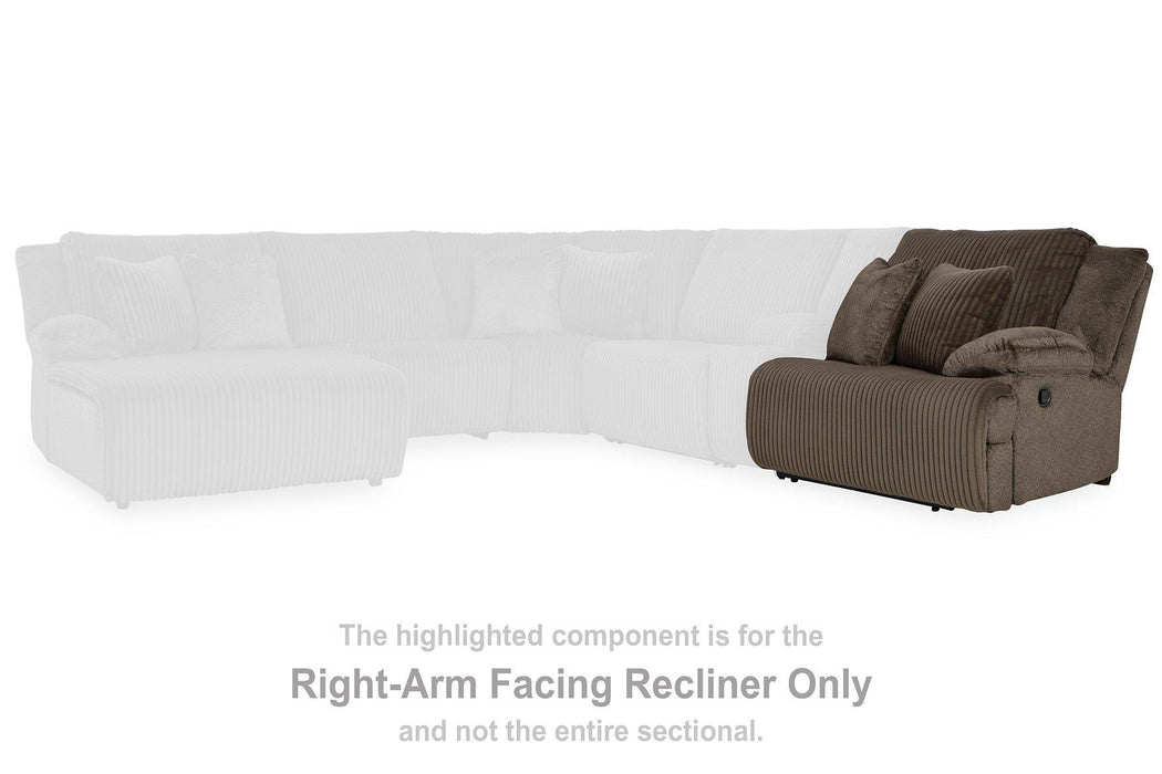 Top Tier Reclining Sectional with Chaise - Inland Furniture (San Bernardino, CA)