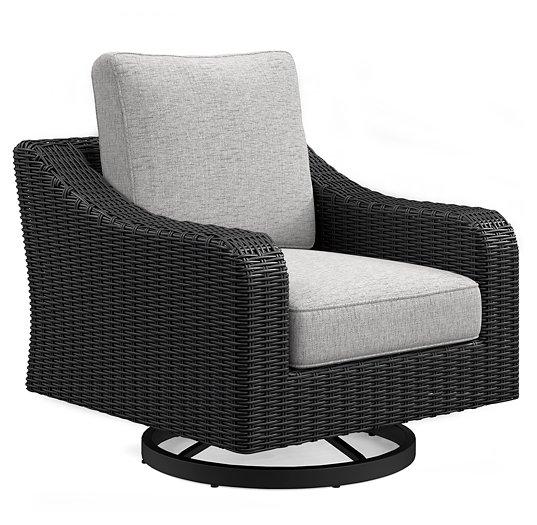 Beachcroft Outdoor Swivel Lounge with Cushion - Inland Furniture (San Bernardino, CA)