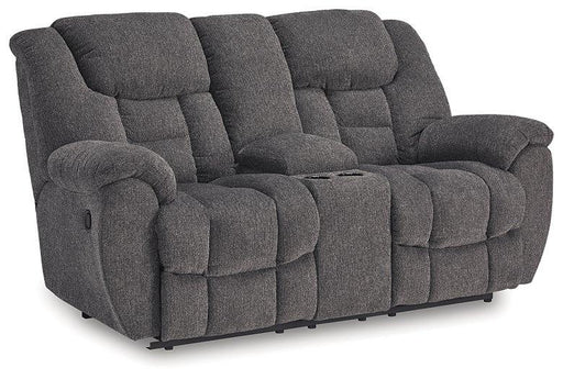 Foreside Reclining Loveseat with Console - Inland Furniture (San Bernardino, CA)