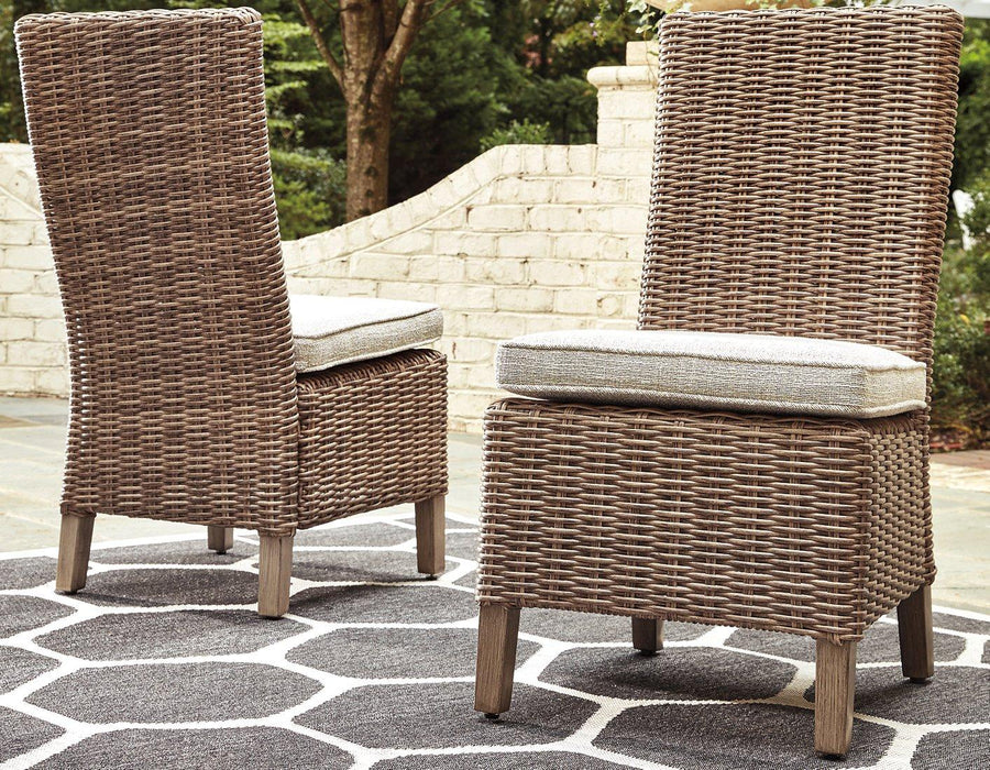 Beachcroft Outdoor Side Chair with Cushion (Set of 2) - Inland Furniture (San Bernardino, CA)