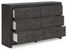 Hollivern Dresser and Mirror - Inland Furniture (San Bernardino, CA)
