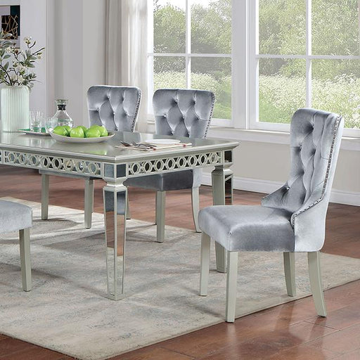 ADALIA Dining Table, Silver - Inland Furniture (San Bernardino, CA)