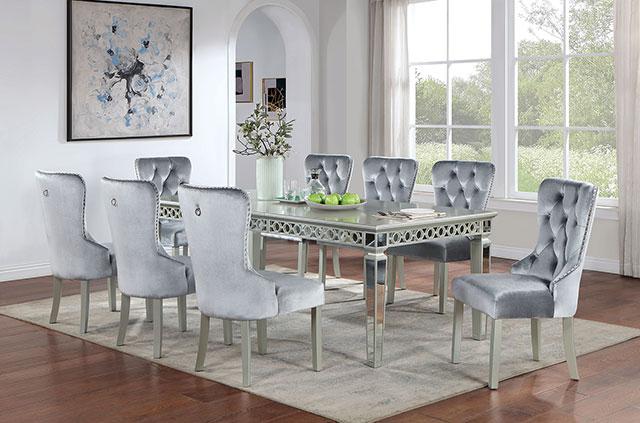 ADALIA Dining Table, Silver - Inland Furniture (San Bernardino, CA)