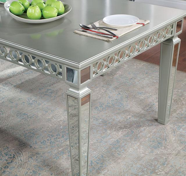ADALIA Dining Table, Silver - Inland Furniture (San Bernardino, CA)