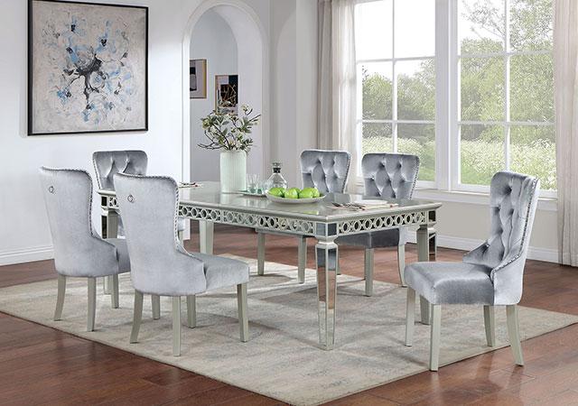 ADALIA Dining Table, Silver - Inland Furniture (San Bernardino, CA)