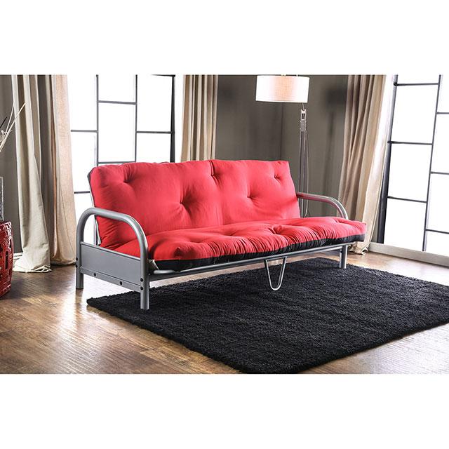 Aksel Black/Red Futon Mattress, Black, Red & Gray - Inland Furniture (San Bernardino, CA)