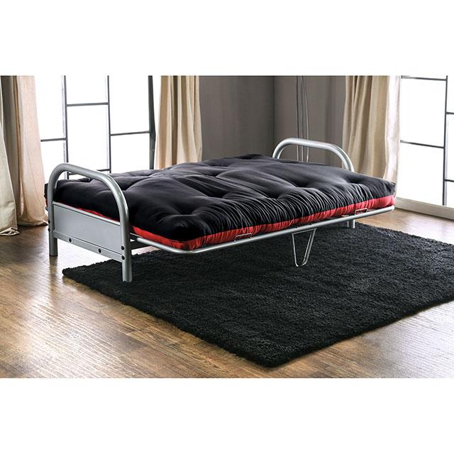 Aksel Black/Red Futon Mattress, Black, Red & Gray - Inland Furniture (San Bernardino, CA)