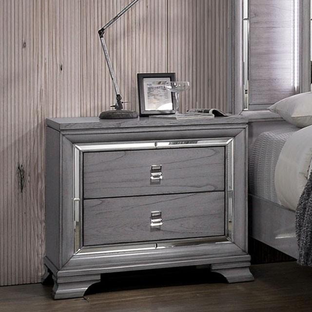 Alanis Light Gray Night Stand - Inland Furniture (San Bernardino, CA)