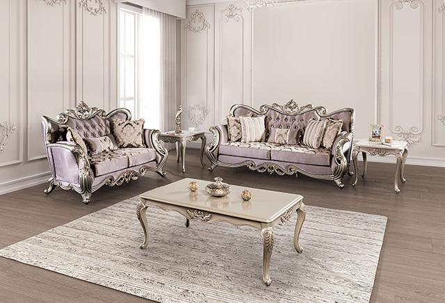 Albacete Loveseat Campage & Walnut - Inland Furniture (San Bernardino, CA)