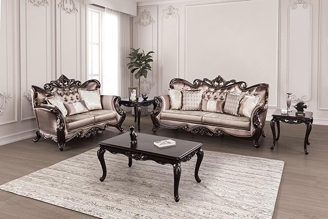 Albacete Loveseat Campage & Walnut - Inland Furniture (San Bernardino, CA)