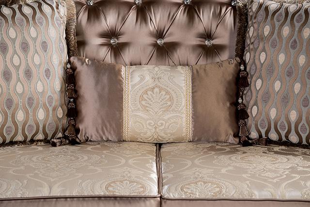 Albacete Loveseat Campage & Walnut - Inland Furniture (San Bernardino, CA)