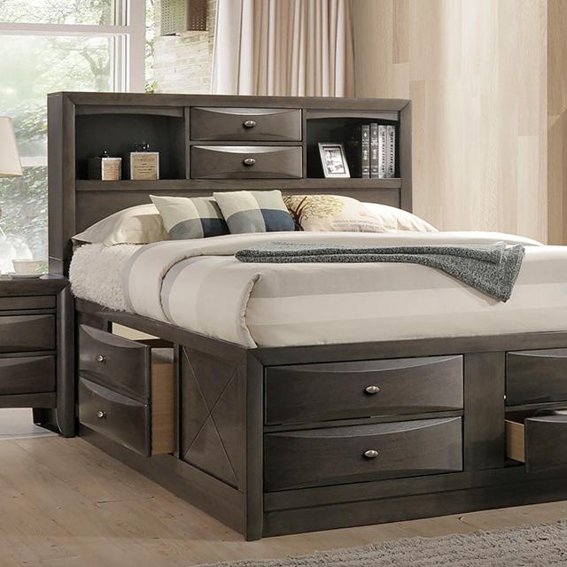 Zosimo Bed Black, Chrome, & Grey - Inland Furniture (San Bernardino, CA)