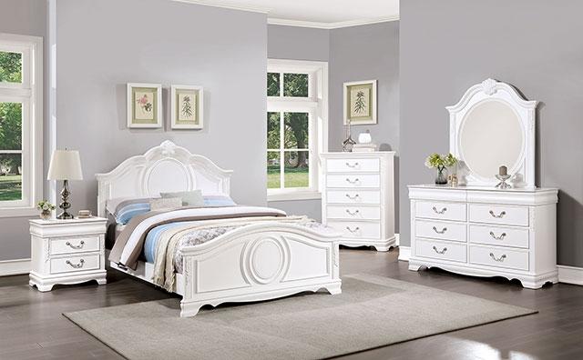 ALECIA Twin & Full Bed, White - Inland Furniture (San Bernardino, CA)