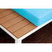 WINONA White/Oak/Blue Patio Sectional w/ Table - Inland Furniture (San Bernardino, CA)