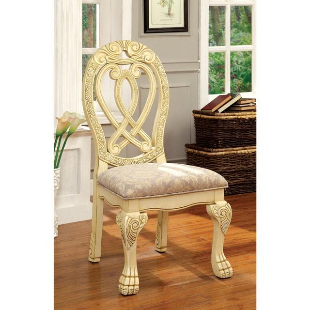 WYNDMERE Vintage White Side Chair (2/CTN) - Inland Furniture (San Bernardino, CA)