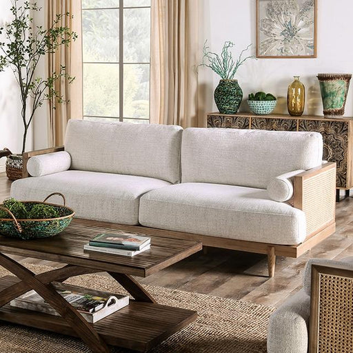ALESUND Sofa, Beige/Light Oak, Natural & Brown - Inland Furniture (San Bernardino, CA)