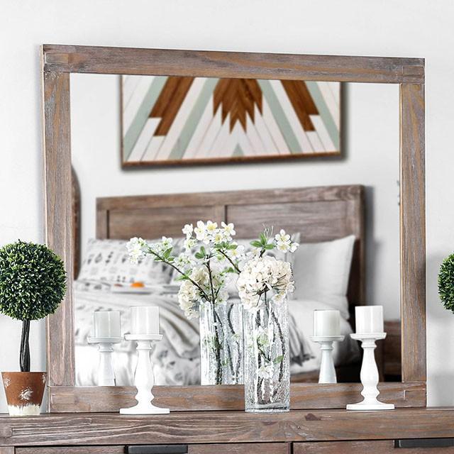 Wynton Weathered Light Oak Mirror - Inland Furniture (San Bernardino, CA)