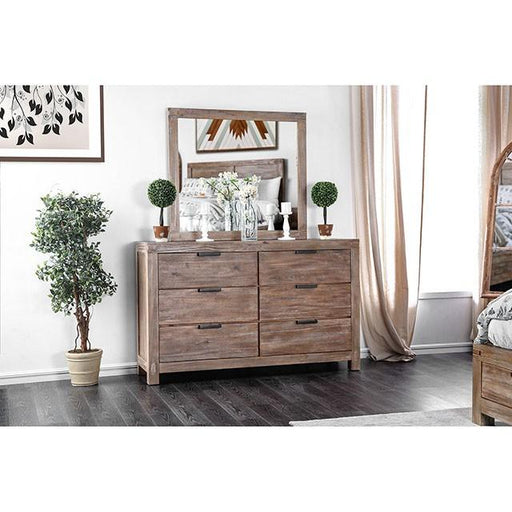 Wynton Weathered Light Oak Mirror - Inland Furniture (San Bernardino, CA)