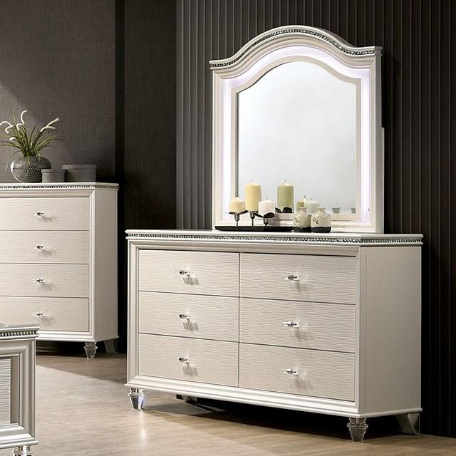 ALLIE Mirror Beige & Rose Gold - Inland Furniture (San Bernardino, CA)