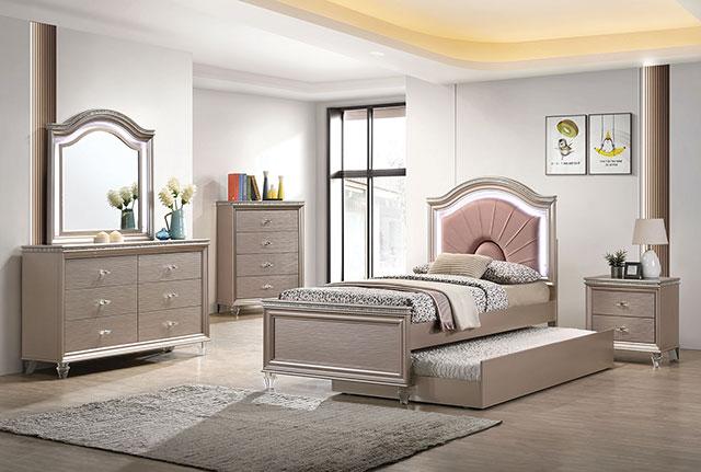 ALLIE Trundle Beige & Rose Gold - Inland Furniture (San Bernardino, CA)