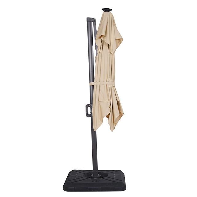 Xico 8 Ft Square Umbrella w/ Double Top w/ LED Light + 37" Large Base - Inland Furniture (San Bernardino, CA)