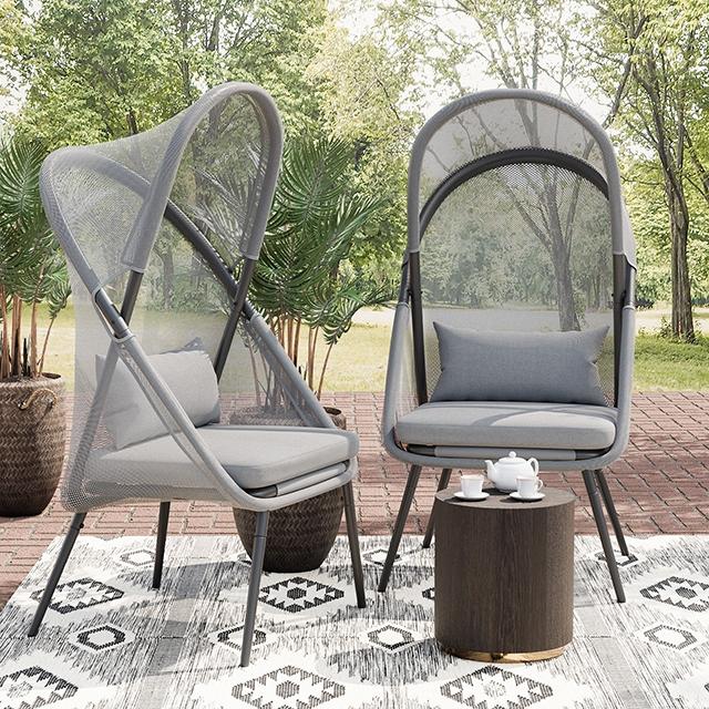 Alverta Foldable Chair Grey & Black (2/Ctn) - Inland Furniture (San Bernardino, CA)