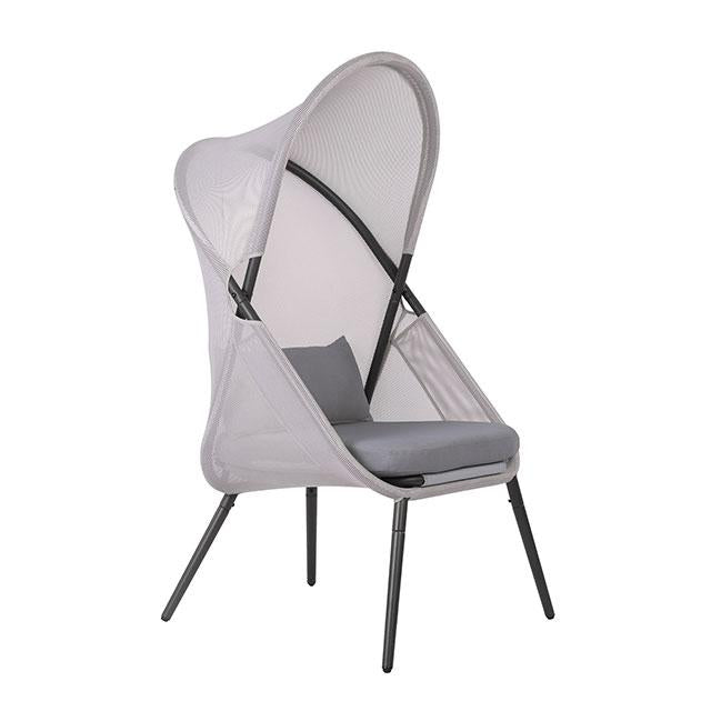 Alverta Foldable Chair Grey & Black (2/Ctn) - Inland Furniture (San Bernardino, CA)