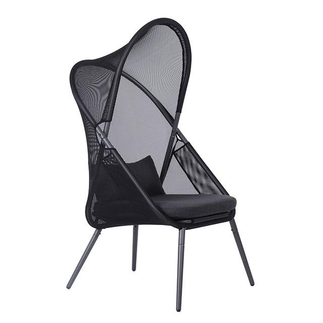 Alverta Foldable Chair Grey & Black (2/Ctn) - Inland Furniture (San Bernardino, CA)