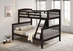 Brookings Twin/Full Bunk Bed White, Brown & Black - Inland Furniture (San Bernardino, CA)