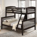 Brookings Twin/Full Bunk Bed White, Brown & Black - Inland Furniture (San Bernardino, CA)