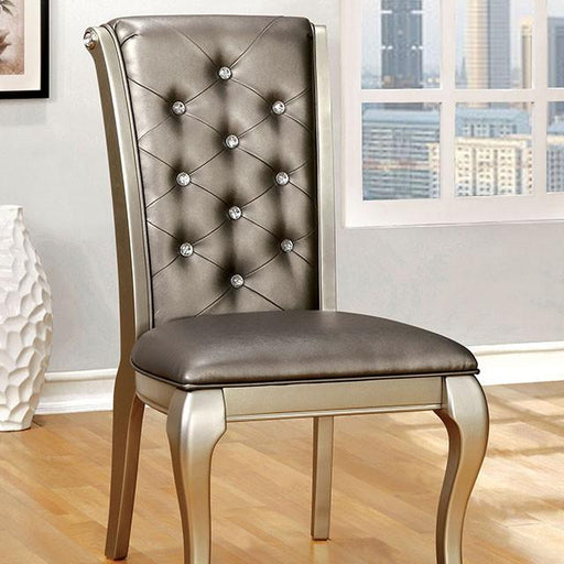 AMINA Champagne Side Chair (2/CTN) - Inland Furniture (San Bernardino, CA)