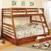 California II Cherry Twin/Full Bunk Bed w/ 2 Drawers Cherry, Walnut, Grey, &Oak - Inland Furniture (San Bernardino, CA)