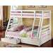 California II Cherry Twin/Full Bunk Bed w/ 2 Drawers Cherry, Walnut, Grey, &Oak - Inland Furniture (San Bernardino, CA)