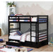 California Iv Black, Walnut, Gray, & White Twin/Twin Bunk Bed - Inland Furniture (San Bernardino, CA)