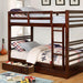 California Iv Black, Walnut, Gray, & White Twin/Twin Bunk Bed - Inland Furniture (San Bernardino, CA)