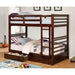 California Iv Black, Walnut, Gray, & White Twin/Twin Bunk Bed - Inland Furniture (San Bernardino, CA)