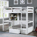 CALLISTUS Twin Workstation Loft Bed, White & Gray - Inland Furniture (San Bernardino, CA)