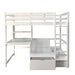 CALLISTUS Twin Workstation Loft Bed, White & Gray - Inland Furniture (San Bernardino, CA)